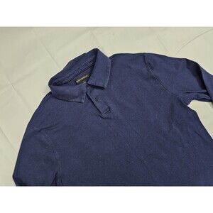 Banana Republic Men's Blue Large Long Sleeve Polo 100% Cotton Classic Preppy